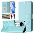 For vivo S19 Honeycomb Embossing RFID Leather Phone Case(Mint Green) - 1