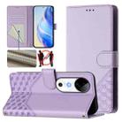 For vivo S19 Honeycomb Embossing RFID Leather Phone Case(Light Purple) - 1