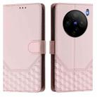 For vivo X100s 5G Honeycomb Embossing RFID Leather Phone Case(Pink) - 2