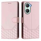 For vivo Y03 4G Global / Y18 4G Honeycomb Embossing RFID Leather Phone Case(Pink) - 2