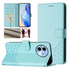 For vivo Y38 5G / Y200i / T3x Global Honeycomb Embossing RFID Leather Phone Case(Mint Green) - 1