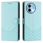 For vivo Y38 5G / Y200i / T3x Global Honeycomb Embossing RFID Leather Phone Case(Mint Green) - 2