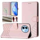 For vivo Y38 5G / Y200i / T3x Global Honeycomb Embossing RFID Leather Phone Case(Pink) - 1