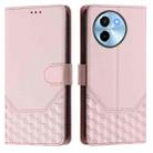 For vivo Y38 5G / Y200i / T3x Global Honeycomb Embossing RFID Leather Phone Case(Pink) - 2