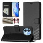 For vivo Y38 5G / Y200i / T3x Global Honeycomb Embossing RFID Leather Phone Case(Black) - 1