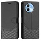 For vivo Y38 5G / Y200i / T3x Global Honeycomb Embossing RFID Leather Phone Case(Black) - 2