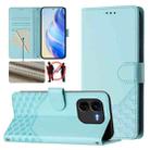 For vivo iQOO Z9x Honeycomb Embossing RFID Leather Phone Case(Mint Green) - 1