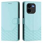 For vivo iQOO Z9x Honeycomb Embossing RFID Leather Phone Case(Mint Green) - 2