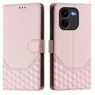 For vivo iQOO Z9x Honeycomb Embossing RFID Leather Phone Case(Pink) - 2