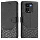 For vivo iQOO Z9x Honeycomb Embossing RFID Leather Phone Case(Black) - 2