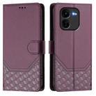 For vivo iQOO Z9x Honeycomb Embossing RFID Leather Phone Case(Violet) - 2