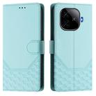 For vivo iQOO Z9 / Z9 Turbo Honeycomb Embossing RFID Leather Phone Case(Mint Green) - 2