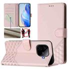 For vivo iQOO Z9 / Z9 Turbo Honeycomb Embossing RFID Leather Phone Case(Pink) - 1