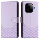 For vivo iQOO Z9 / Z9 Turbo Honeycomb Embossing RFID Leather Phone Case(Light Purple) - 2