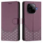 For vivo iQOO Z9 / Z9 Turbo Honeycomb Embossing RFID Leather Phone Case(Violet) - 2