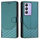 For vivo Y100 IDN / T3 5G IDN Honeycomb Embossing RFID Leather Phone Case(Peacock Green) - 2