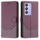 For vivo Y100 IDN / T3 5G IDN Honeycomb Embossing RFID Leather Phone Case(Violet) - 2