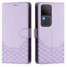 For vivo V30 5G / V30 Pro Global Honeycomb Embossing RFID Leather Phone Case(Light Purple) - 2