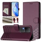 For vivo V30 5G / V30 Pro Global Honeycomb Embossing RFID Leather Phone Case(Violet) - 1