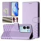 For vivo V29e 5G / Y200 5G Global Honeycomb Embossing RFID Leather Phone Case(Light Purple) - 1