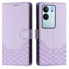 For vivo V29e 5G / Y200 5G Global Honeycomb Embossing RFID Leather Phone Case(Light Purple) - 2