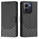 For vivo Y36 5G / 4G / Y27s 4G Global Honeycomb Embossing RFID Leather Phone Case(Black) - 2