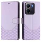 For vivo Y36 5G / 4G / Y27s 4G Global Honeycomb Embossing RFID Leather Phone Case(Light Purple) - 2