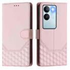 For vivo V29 5G / V29 Pro Global Honeycomb Embossing RFID Leather Phone Case(Pink) - 2