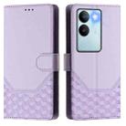 For vivo V29 5G / V29 Pro Global Honeycomb Embossing RFID Leather Phone Case(Light Purple) - 2