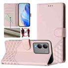 For vivo Y17s Global Honeycomb Embossing RFID Leather Phone Case(Pink) - 1