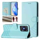 For vivo Y02a 4G / Y02 4G / Y11 2023 / Y02T Honeycomb Embossing RFID Leather Phone Case(Mint Green) - 1