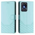 For vivo Y02a 4G / Y02 4G / Y11 2023 / Y02T Honeycomb Embossing RFID Leather Phone Case(Mint Green) - 2