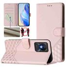 For vivo Y02a 4G / Y02 4G / Y11 2023 / Y02T Honeycomb Embossing RFID Leather Phone Case(Pink) - 1