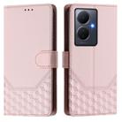 For vivo Y78+ 5G / Y78 5G Global Honeycomb Embossing RFID Leather Phone Case(Pink) - 2