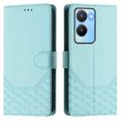 For vivo Y56 5G / Y16 4G / Y02s 4G Global Honeycomb Embossing RFID Leather Phone Case(Mint Green) - 2