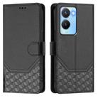 For vivo Y56 5G / Y16 4G / Y02s 4G Global Honeycomb Embossing RFID Leather Phone Case(Black) - 2