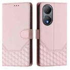 For vivo Y100 5G Global Honeycomb Embossing RFID Leather Phone Case(Pink) - 2