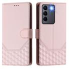 For vivo V27 5G / V27 Pro 5G Global Honeycomb Embossing RFID Leather Phone Case(Pink) - 2