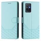 For vivo Y55s 2023 / Y75 5G Global Honeycomb Embossing RFID Leather Phone Case(Mint Green) - 2