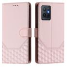 For vivo Y55s 2023 / Y75 5G Global Honeycomb Embossing RFID Leather Phone Case(Pink) - 2