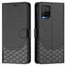 For vivo Y33s 4G / Y21 2021 / Y21s / Y21T Honeycomb Embossing RFID Leather Phone Case(Black) - 2