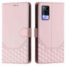 For vivo V20 / Y73 2021 Honeycomb Embossing RFID Leather Phone Case(Pink) - 2