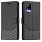 For vivo V20 / Y73 2021 Honeycomb Embossing RFID Leather Phone Case(Black) - 2