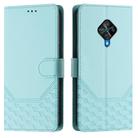 For vivo Y51a 2021 / Y33 4G 2021 Honeycomb Embossing RFID Leather Phone Case(Mint Green) - 2