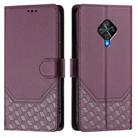 For vivo Y51a 2021 / Y33 4G 2021 Honeycomb Embossing RFID Leather Phone Case(Violet) - 2