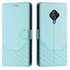 For vivo Y31 4G 2021 India / Y53s 4G Honeycomb Embossing RFID Leather Phone Case(Mint Green) - 2