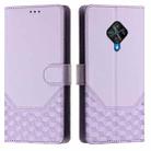 For vivo Y31 4G 2021 India / Y53s 4G Honeycomb Embossing RFID Leather Phone Case(Light Purple) - 2