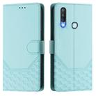 For vivo Y17 / Y15 / Y12 / Y11 Honeycomb Embossing RFID Leather Phone Case(Mint Green) - 2