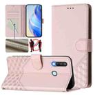 For vivo Y17 / Y15 / Y12 / Y11 Honeycomb Embossing RFID Leather Phone Case(Pink) - 1