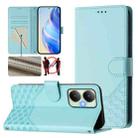 For vivo Y27 4G 2023 Global Honeycomb Embossing RFID Leather Phone Case(Mint Green) - 1